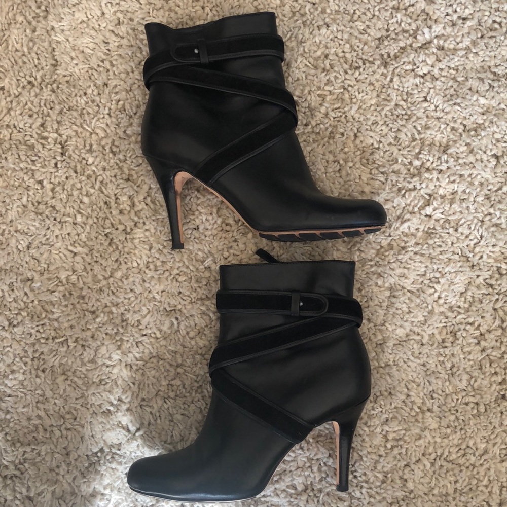 Black Cole Haan booties with side detail